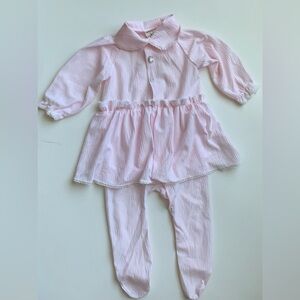Vintage Pink Infant Pleated One-Piece Outfit